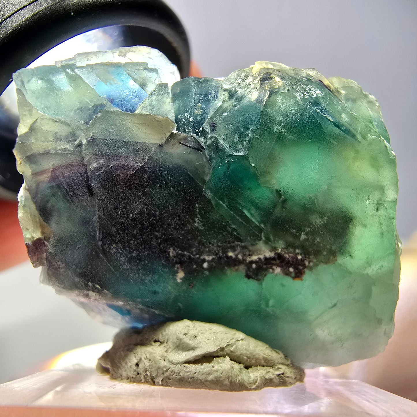 Spécimen de cube de fluorite fantôme, vert parqueté Okorusu, Namibie 33*29*20mm 