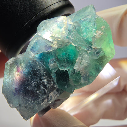 Spécimen de cube de fluorite fantôme, vert parqueté Okorusu, Namibie 33*29*20mm 