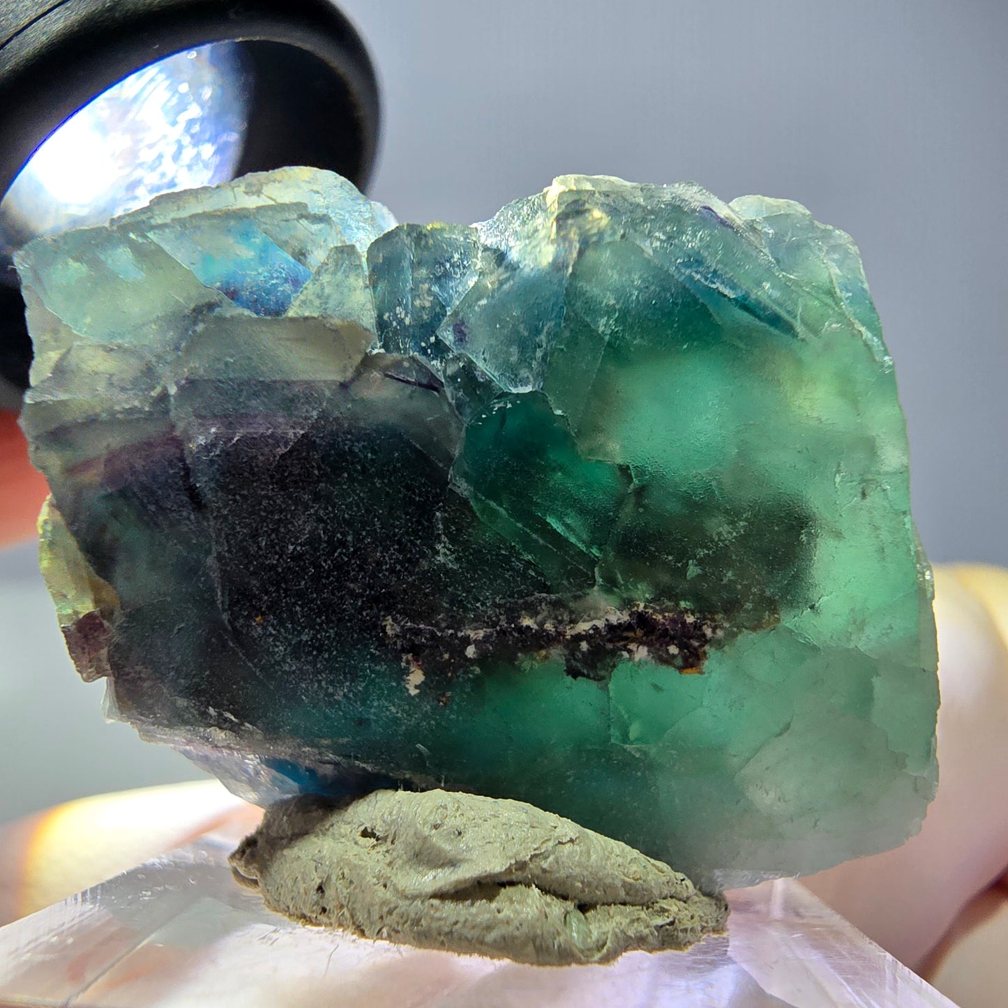Spécimen de cube de fluorite fantôme, vert parqueté Okorusu, Namibie 33*29*20mm 