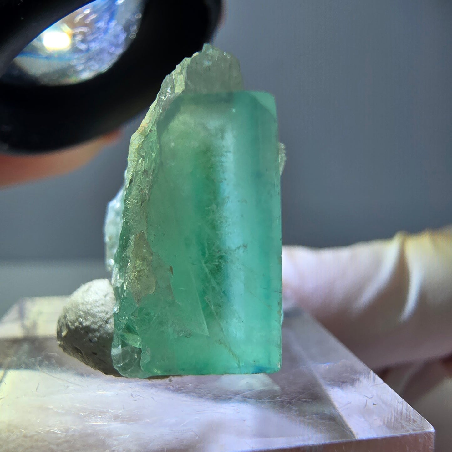 Seltene Phantom Fluorit Würfel, Quarz Stufe, grün Okorusu, Namibia 24*21*12mm