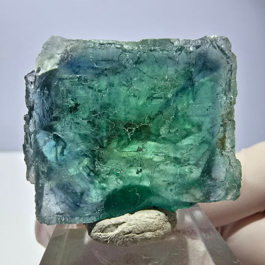 Phantom Fluorit Würfel Stufe, parkettiert grün Okorusu, Namibia 38*33*20mm