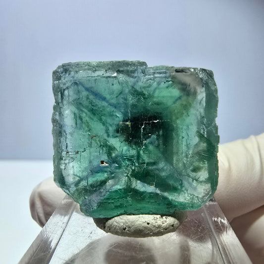 Phantom Fluorit Würfel Stufe, parkettiert grün Okorusu, Namibia 25*24*17mm