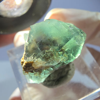 Seltene Phantom Fluorit Würfel, Quarz Stufe, grün Okorusu, Namibia 21*19*13mm