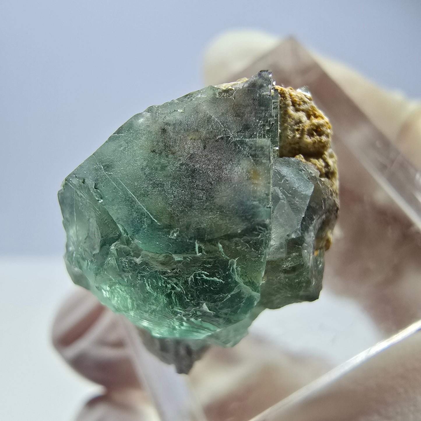 Seltene Phantom Fluorit Würfel, Quarz Stufe, grün Okorusu, Namibia 21*19*13mm