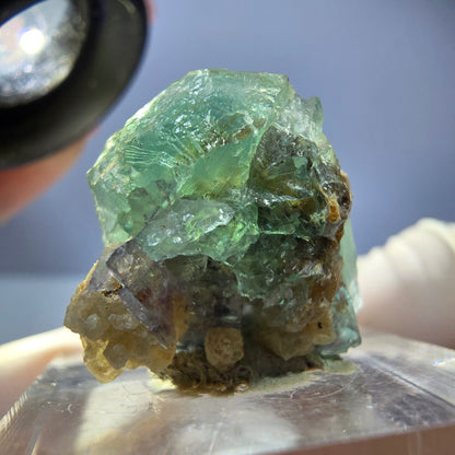 Seltene Phantom Fluorit Würfel, Quarz Stufe, grün Okorusu, Namibia 21*19*13mm