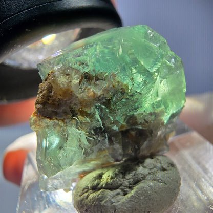 Seltene Phantom Fluorit Würfel, Quarz Stufe, grün Okorusu, Namibia 21*19*13mm