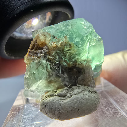 Seltene Phantom Fluorit Würfel, Quarz Stufe, grün Okorusu, Namibia 21*19*13mm