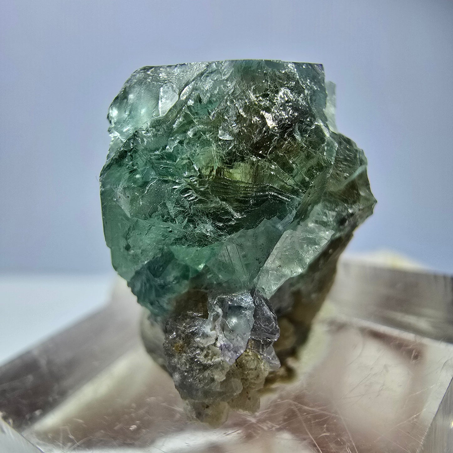 Seltene Phantom Fluorit Würfel, Quarz Stufe, grün Okorusu, Namibia 21*19*13mm
