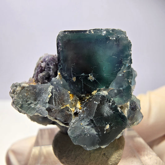 Seltene Phantom Fluorit Würfel, Quarz Stufe, grün Okorusu, Namibia 29*27*23mm