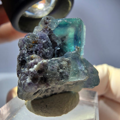 Seltene Phantom Fluorit Würfel, Quarz Stufe, grün Okorusu, Namibia 29*27*23mm