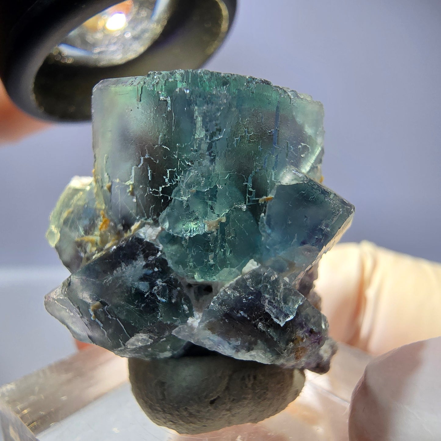 Seltene Phantom Fluorit Würfel, Quarz Stufe, grün Okorusu, Namibia 29*27*23mm