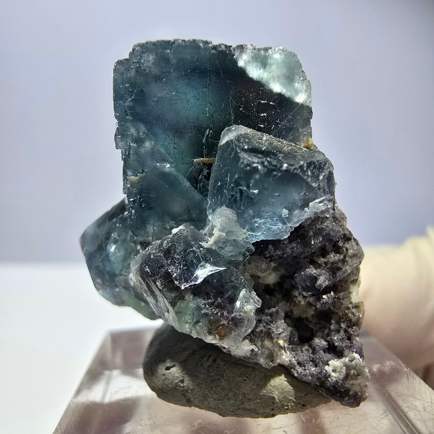 Seltene Phantom Fluorit Würfel, Quarz Stufe, grün Okorusu, Namibia 29*27*23mm