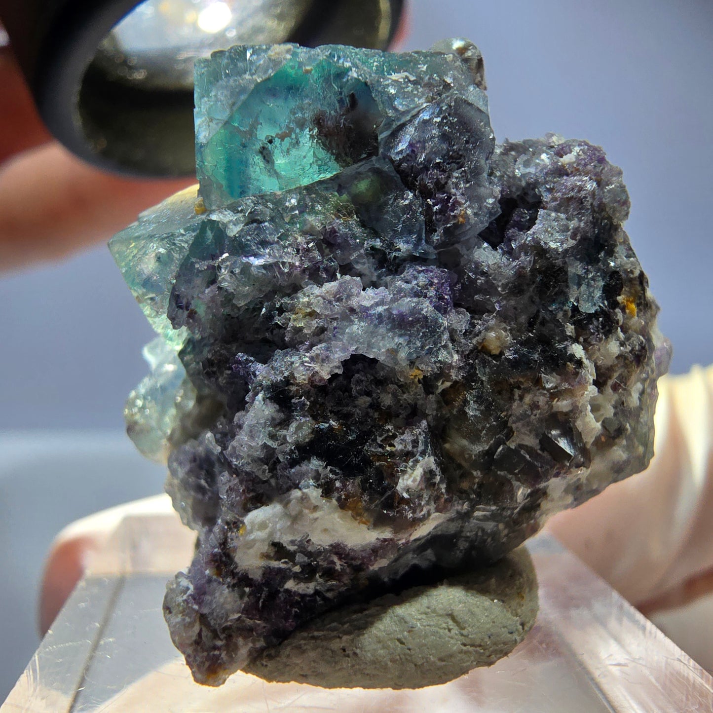 Seltene Phantom Fluorit Würfel, Quarz Stufe, grün Okorusu, Namibia 29*27*23mm