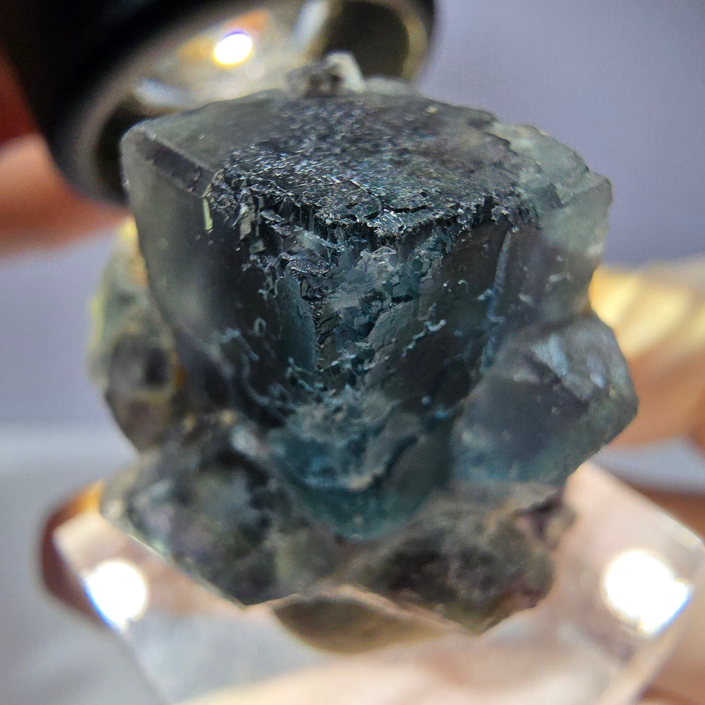 Seltene Phantom Fluorit Würfel, Quarz Stufe, grün Okorusu, Namibia 29*27*23mm