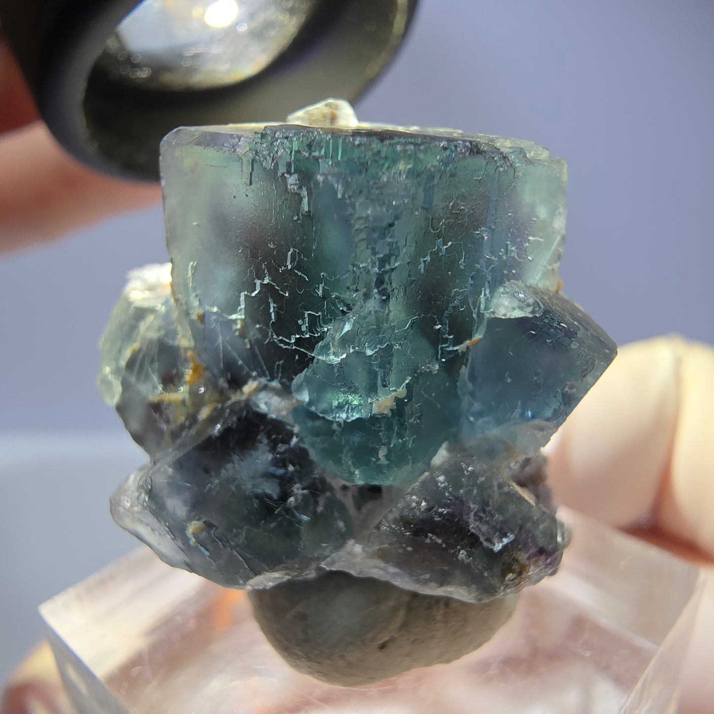 Seltene Phantom Fluorit Würfel, Quarz Stufe, grün Okorusu, Namibia 29*27*23mm