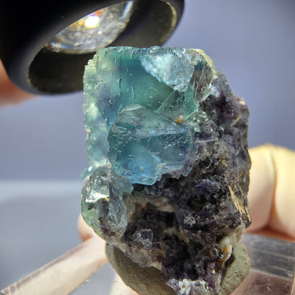 Seltene Phantom Fluorit Würfel, Quarz Stufe, grün Okorusu, Namibia 29*27*23mm