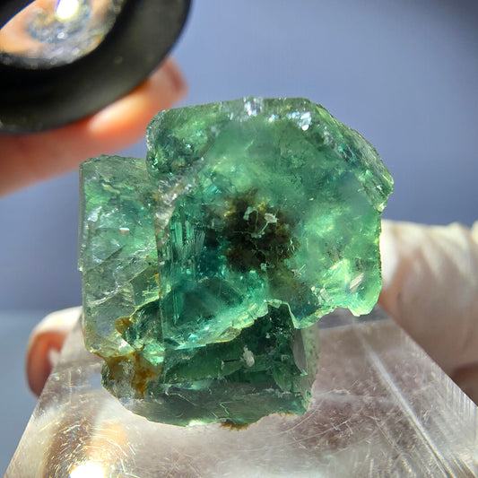 Phantom Fluorit Würfel Stufe, parkettiert grün Okorusu, Namibia 23*19*17mm
