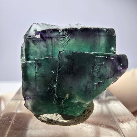 Seltene Phantom Fluorit Würfel Stufe, grün lila Okorusu, Namibia 22*18*15mm