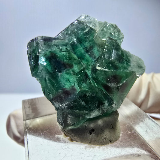 Seltene Phantom Fluorit Würfel Stufe, grün lila Okorusu, Namibia 22*21*13mm