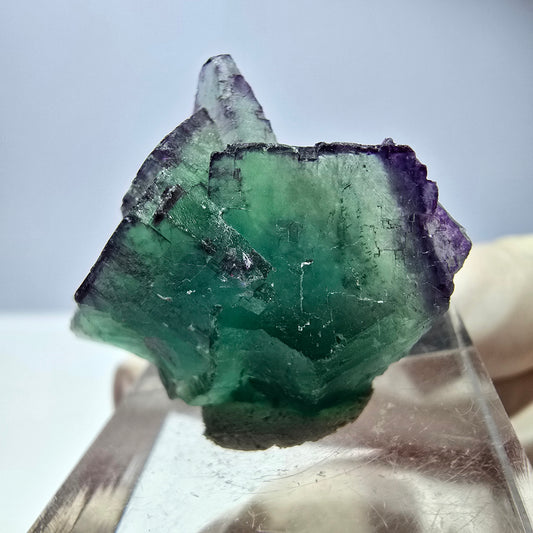 Seltene Phantom Fluorit Würfel Stufe, grün lila Okorusu, Namibia 30*24*15mm