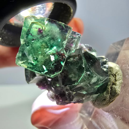 Seltene Phantom Fluorit Würfel Stufe, grün lila Okorusu, Namibia 31*19*16mm