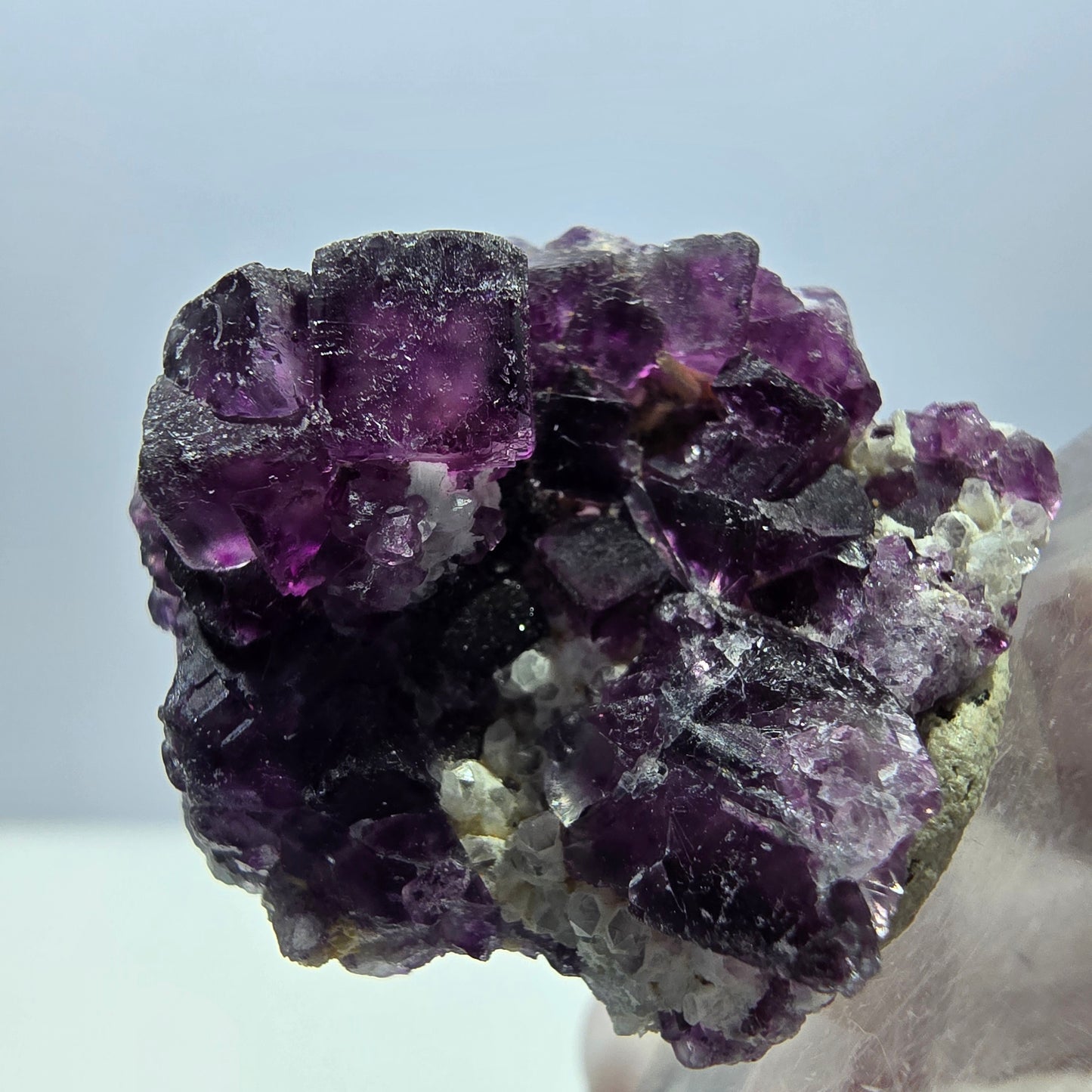 Seltene Phantom Fluorit Würfel, Quarz Stufe, lila Okorusu, Namibia 29*26*12mm
