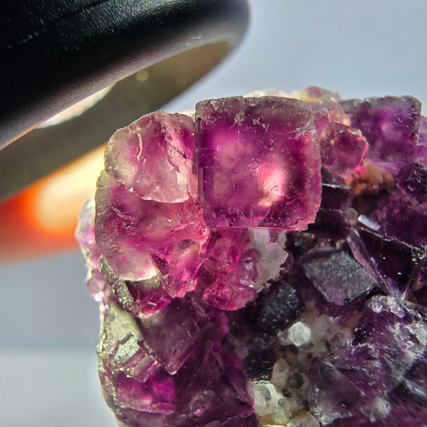 Seltene Phantom Fluorit Würfel, Quarz Stufe, lila Okorusu, Namibia 29*26*12mm