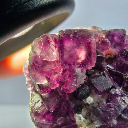 Seltene Phantom Fluorit Würfel, Quarz Stufe, lila Okorusu, Namibia 29*26*12mm