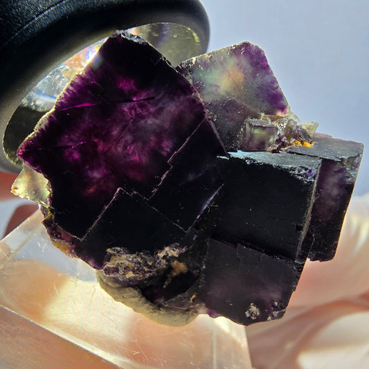 Seltene Phantom Fluorit Würfel Stufe, grün lila Okorusu, Namibia 30*28*24mm