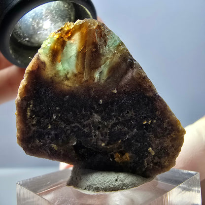 Seltene Phantom Fluorit Würfel Stufe, grün lila Erongo, Namibia 34*29*21mm