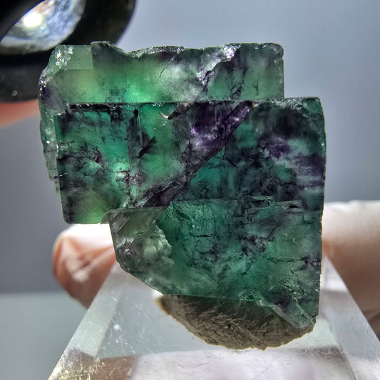 Seltene Phantom Fluorit Würfel Stufe, grün lila Okorusu, Namibia 27*24*16mm