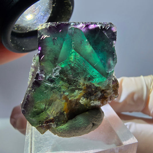 Seltene Phantom Fluorit Würfel Stufe, grün lila Okorusu, Namibia 30*29*27mm