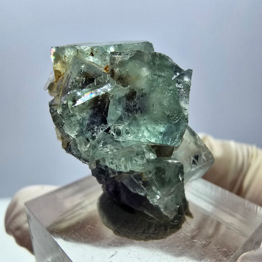 Seltene Phantom Fluorit Würfel Stufe, grün lila Okorusu, Namibia 31*23*19mm