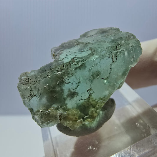 Klarer Phantom Fluorit Würfel parkettiert, grün Okorusu, Namibia 27*19*17mm