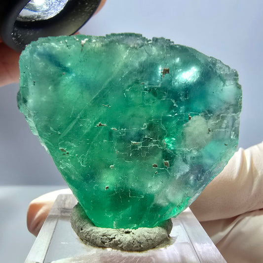 Klarer Phantom Fluorit Würfel parkettiert, grün Okorusu, Namibia 36*32*19mm