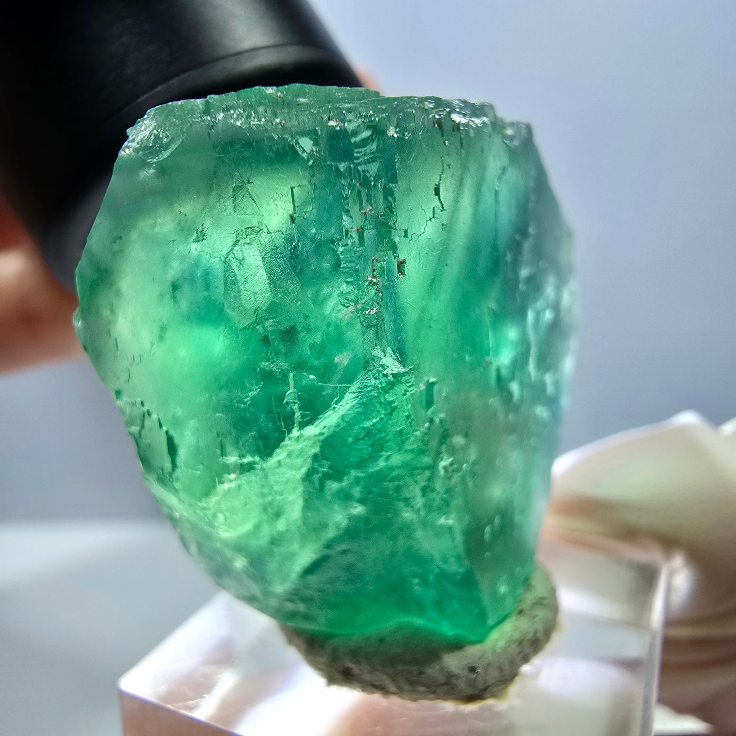 Klarer Phantom Fluorit Würfel parkettiert, grün Okorusu, Namibia 36*32*19mm