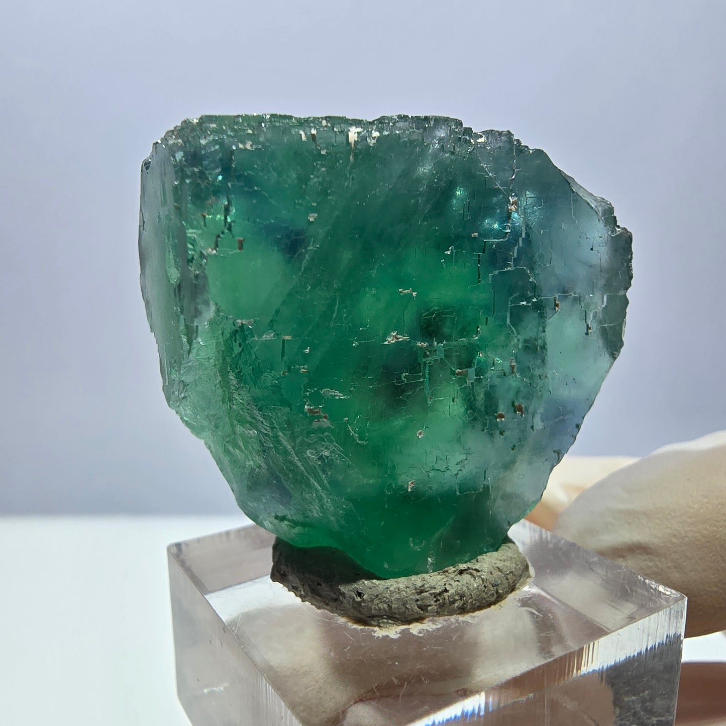 Klarer Phantom Fluorit Würfel parkettiert, grün Okorusu, Namibia 36*32*19mm