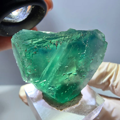 Klarer Phantom Fluorit Würfel parkettiert, grün Okorusu, Namibia 36*32*19mm
