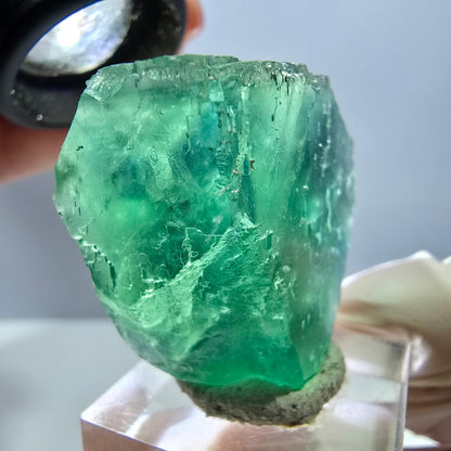 Klarer Phantom Fluorit Würfel parkettiert, grün Okorusu, Namibia 36*32*19mm