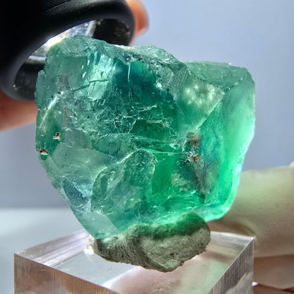 Klarer Phantom Fluorit Würfel parkettiert, grün Okorusu, Namibia 36*32*19mm