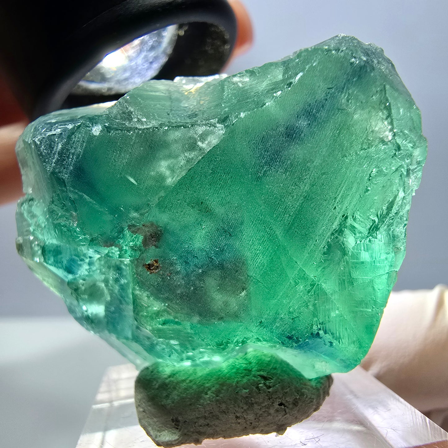 Klarer Phantom Fluorit Würfel parkettiert, grün Okorusu, Namibia 36*32*19mm