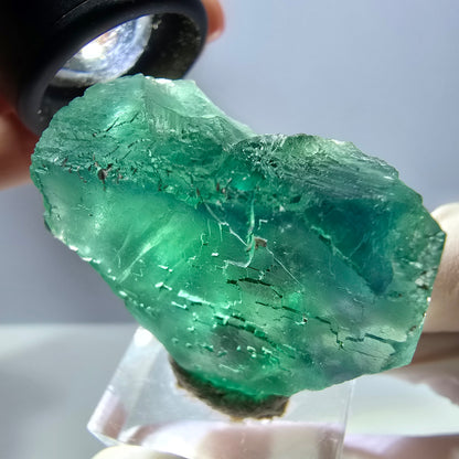 Klarer Phantom Fluorit Würfel parkettiert, grün Okorusu, Namibia 36*32*19mm