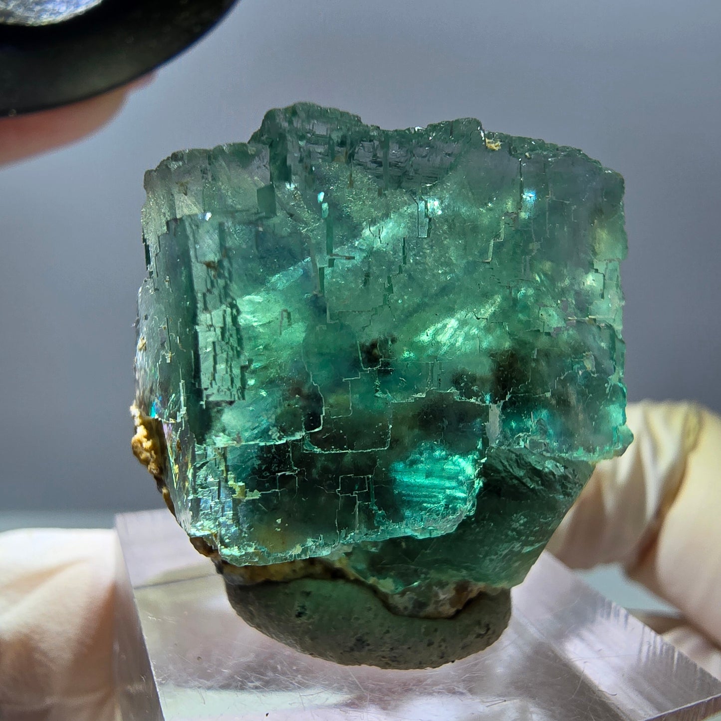 Klarer Phantom Fluorit Würfel parkettiert, grün Okorusu, Namibia 27*25*18mm