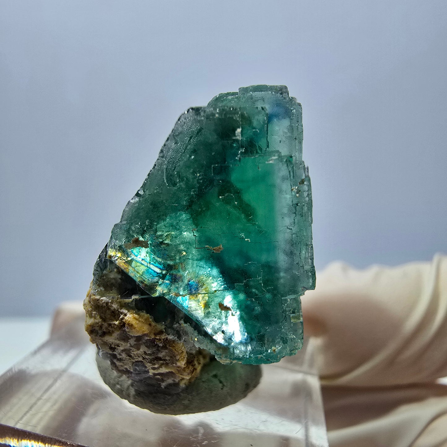 Klarer Phantom Fluorit Würfel parkettiert, grün Okorusu, Namibia 27*25*18mm