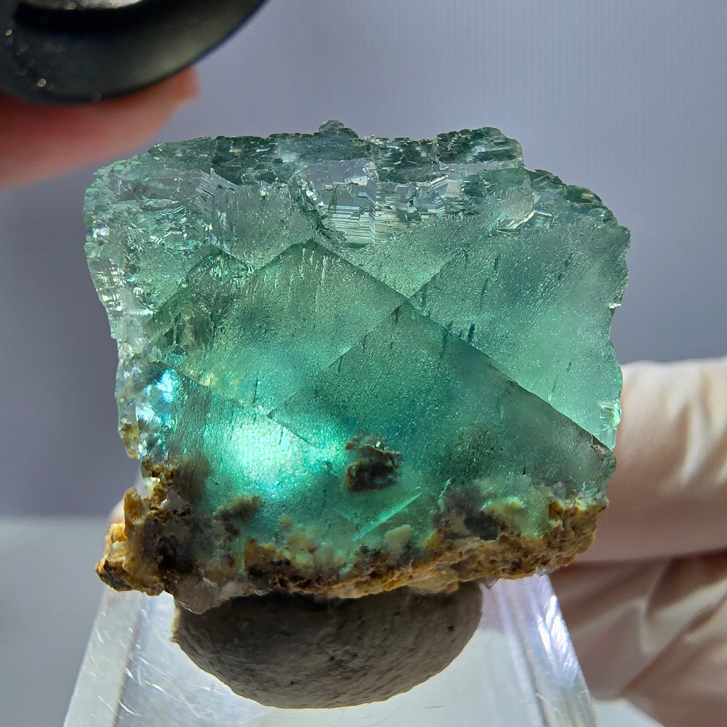 Klarer Phantom Fluorit Würfel parkettiert, grün Okorusu, Namibia 27*25*18mm
