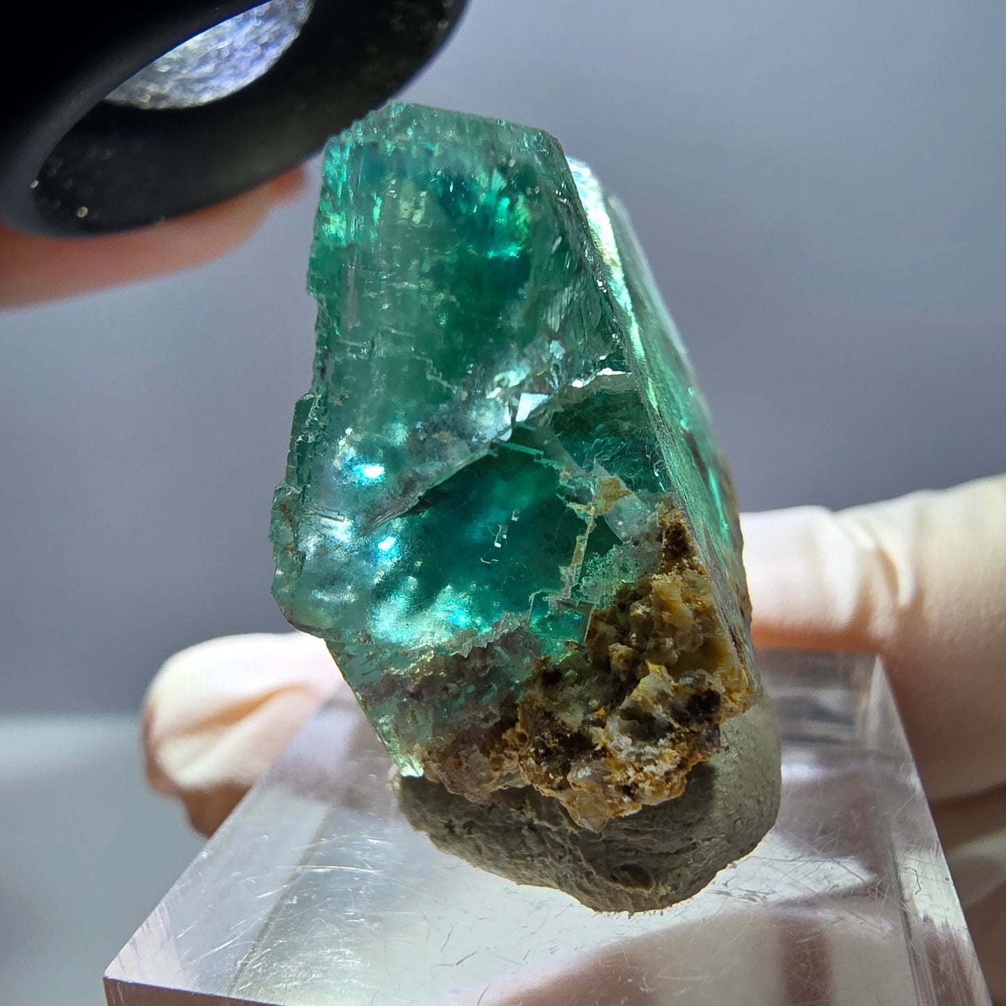 Klarer Phantom Fluorit Würfel parkettiert, grün Okorusu, Namibia 27*25*18mm