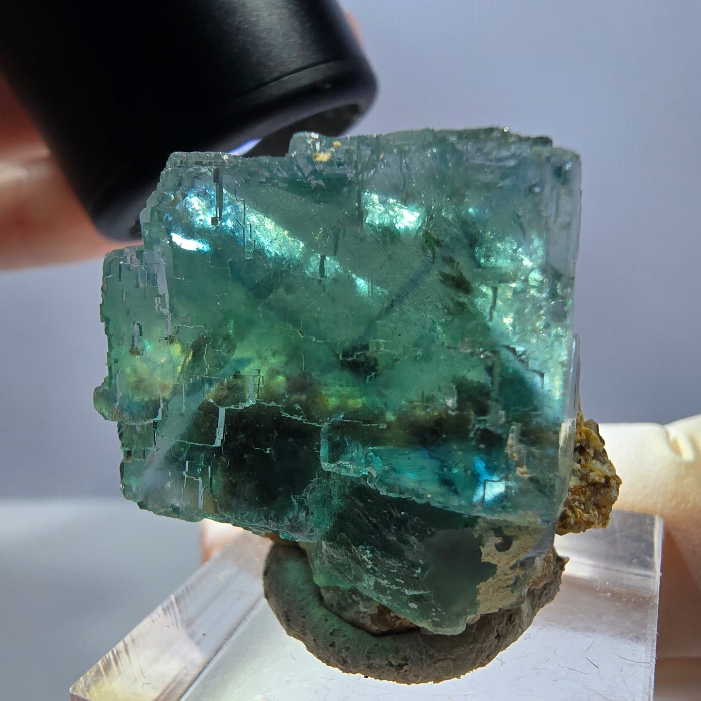 Klarer Phantom Fluorit Würfel parkettiert, grün Okorusu, Namibia 27*25*18mm