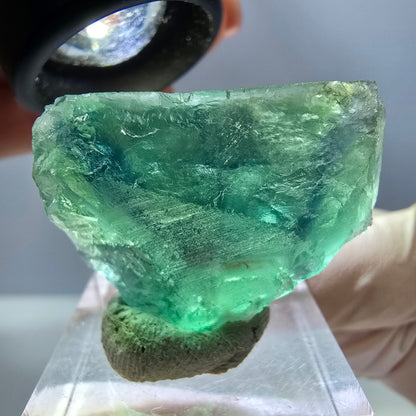 Klarer Phantom Fluorit Würfel parkettiert, grün Okorusu, Namibia 32*25*19mm