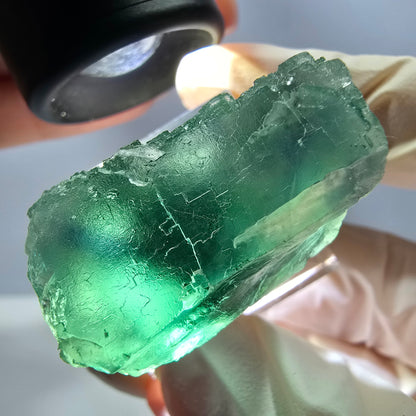 Klarer Phantom Fluorit Würfel parkettiert, grün Okorusu, Namibia 32*25*19mm