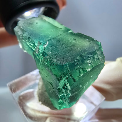 Klarer Phantom Fluorit Würfel parkettiert, grün Okorusu, Namibia 32*25*19mm